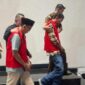 BERJALAN: Kelima tersangka kasus korupsi BSPS di Sumenep (Doc. Seputar Jatim)