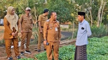 BERINTERAKSI: Kepala DKPP Kabupaten Sumenep, Chainur Rasyid, saat turun langsung meninjau lokasi persemaian bibit Prancak 95 (Doc. Seputar Jatim)