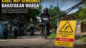 Kabel WiFi Semrawut di Jalan Pakondang Picu Warga Terjatuh, Pemuda: Haruskah Menunggu Korban Lagi?