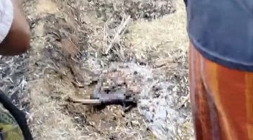 HANGUS: Tangkapan layar video yang memperlihatkan seorang pria dalam kondisi tubuh terbakar (SC: Video WhatsApp)