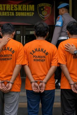3 Tersangka Dugaan Pencurian Kayu di Nonggunong Resmi Ditahan Polresta Sumenep