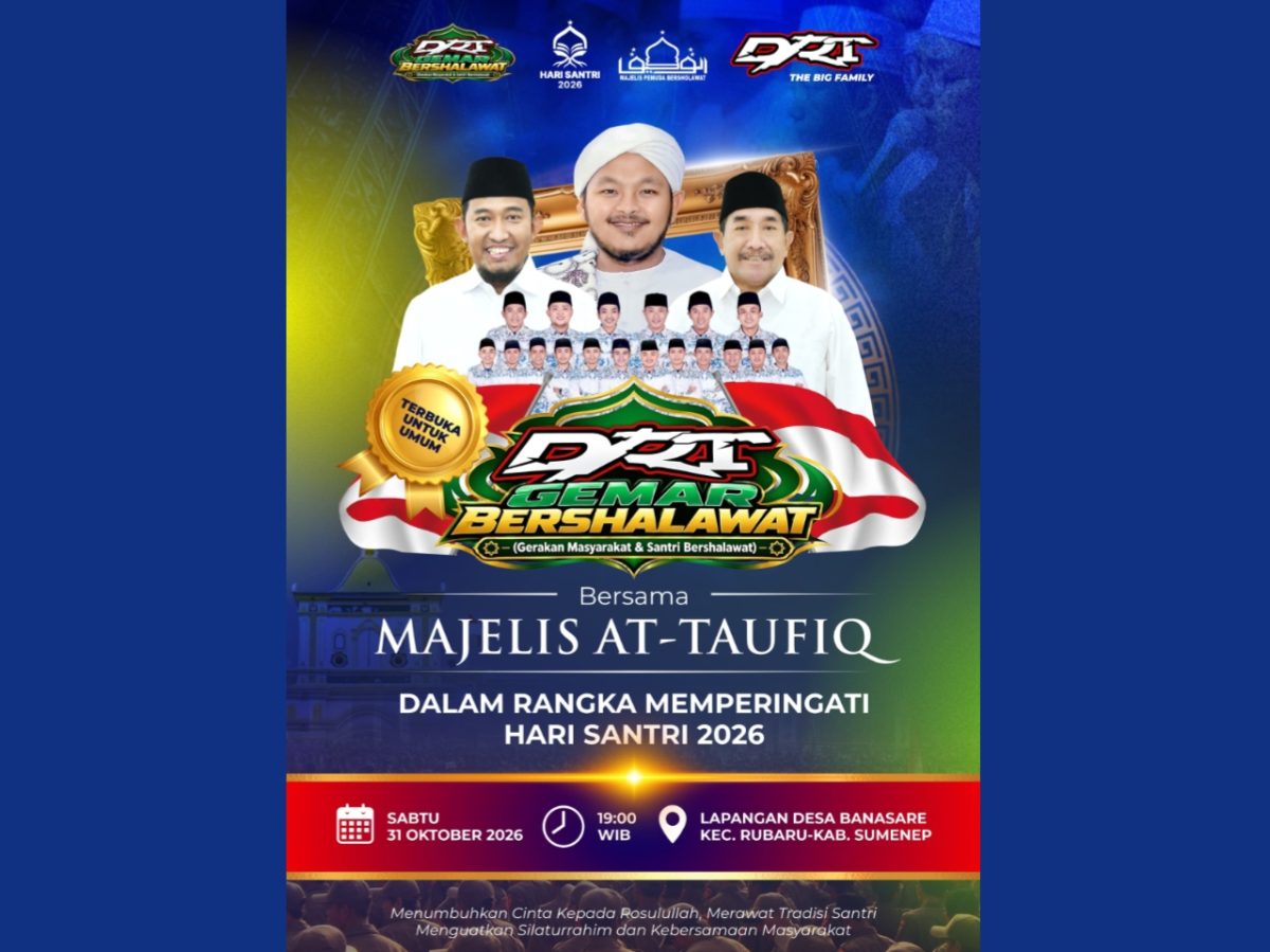 Flayer DRT Gemar Bershalawat bersama Majelis At-Taufiq (Dok. Seputar Jatim)
