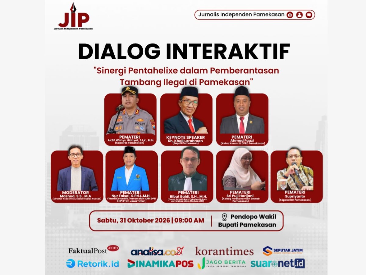 Flayer Dialog Interaktif yang akan di gelar Jurnalis Independen Pamekasan (JIP) (Dok. Seputar Jatim)