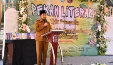 TEGAS: Bupati Sumenep, Achmad Fauzi Wongsojudo, saat memberikan sambutan pada kegiatan Pekan Literasi 2026 di SMAN 1 Sumenep (Dok. Seputar Jatim)